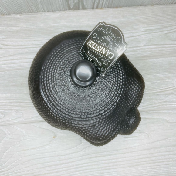 strawberry street black textured scull canister container storage jar Halloween - Picture 12 of 14